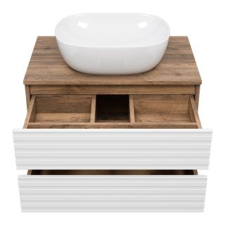 Подвесная тумба под раковину Brevita Dakota DAK-09070-19/01-2Я 70см дуб Галифакс олово/белый